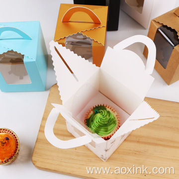 Square Dessert Box Paper Cake Korean With Handle